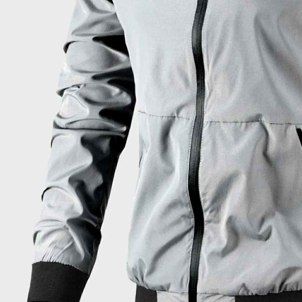 Gray Casual Men's Bomber Jacket
